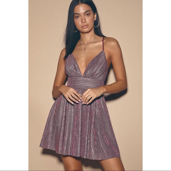 Lulus Dresses & Skirts - 🆕 Lulu’s Stop the Show Glitter Skater Dress